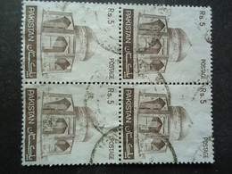 PAKISTAN  USED  STAMPS   BLOCK OF 4   MONUMENTS  WITH  POSTMARK - Pakistan