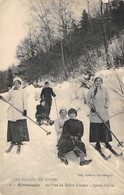 [90] GIROMAGNY -  Sports D'hiver - Beau Plan De Jeunes Gens Pratiquant Le Ski Et La Luge Cpa 1916 ( ͡◕ . ͡◕) ♣ - Giromagny
