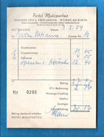 ALLEMAGNE . FACTURE . HOTEL MALEPARTUS . WORMS AM RHEIN 1959 - Réf. N°34196 - - Niederlande