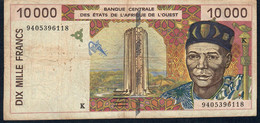 W.A.S. SENEGAL P714Kb  10000 Or 10.000 FRANCS (19)94 1994 Signature 27    VF  Few  P.h. - West African States