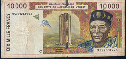 W.A.S. BURKINA FASO   P314Cc 10000 Or 10.000 FRANCS (19)95 1995 Signature 27      FINE Very Few  P.h.! - Westafrikanischer Staaten