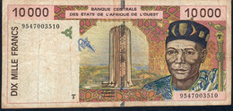 W.A.S. TOGO   P814Tc 10000 Or 10.000 FRANCS (19)95 1995 Signature 27      FINE NO  P.h.! - États D'Afrique De L'Ouest