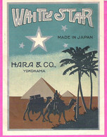 Chromo étiquette De Ballot De Soie Du Japon White Star Hara & Co Yokohama Japan Silk Label Ca. 1900 - Publicidad