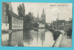 * Aarschot - Aerschot (Vlaams Brabant) * (Uitg. Tuerlinckx Boeyé) Demer En Kerk, Canal, Quai, église, Animée, Old, Rare - Aarschot