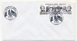 FRANCE - Env. Affr. Vignette D'affr. Lisa "Salon Du Timbre 2012 Amitié Franco Américaine" Obl Temporaire Concordante - 2010-... Illustrated Franking Labels