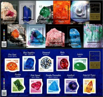 JAPAN 2022 GEMS & MINERALS 63 & 84 YEN SOUVENIR SHEET OF 10 STAMPS EACH IN MINT MNH (**) - Unused Stamps