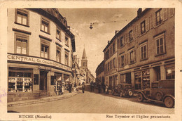 57-BITCHE- RUE TEYSSIER ET L'EGLISE PROTESTANTE - Bitche