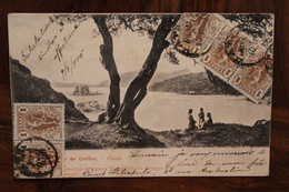 1906 Cpa AK Souvenir De Corfou Canoni Cigares Havane St Georges Grèce Greece France Le Portel Voyagée - Grecia