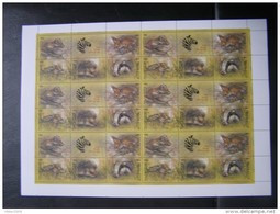 RUSSIA 1989 MNH (**)YVERT 5614-5618wild Animals./  Los Animales Salvajes.  .in The Entire Sheet. Neu - Full Sheets