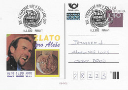 2002 Alès Valenta Médaille D'or (Saut Acrobatique) Aux Jeux Olympiques D'hiver De Salt Lake City: Entier Postal - Invierno 2002: Salt Lake City