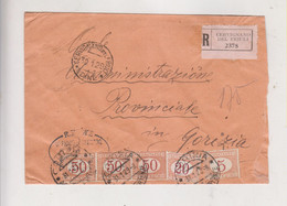 ITALY 1929 CERVIGNANO DEL FRIULI  Nice Registered Cover To Gorizia Postage Due - Segnatasse