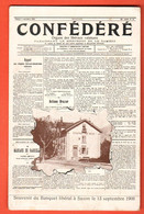 FEA-05 UNIQUE Souvenir Du Banquet Libéral Saxon 13.9.1908 Politique Facsimilé Journal Confédéré Martigny Circulé 1908 - Martigny