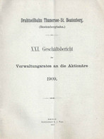 Geschäftsbericht  "Drahtseilbahn Thunersee - St.Beatenberg"        1909 - Europa