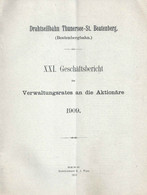 Geschäftsbericht  "Drahtseilbahn Thunersee - St.Beatenberg"        1909 - Europe