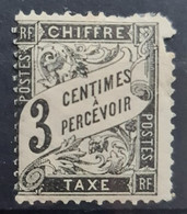 FRANCE 1882 - MLH - YT 12- Timbre Taxe 3c - Damaged Teeth On Upper Right Edge! - 1859-1959 Usati