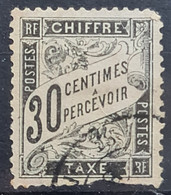 FRANCE 1881 - Canceled - YT 18 - Timbre Taxe 30c - Damaged On Lower Edge - 1859-1959 Gebraucht