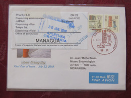 Japan 2019 FDC Cover To Nicaragua - Writing Letter - Mailbox - Covers & Documents