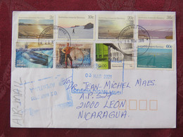 Australia (Antarctic Territory) 2019 2021 Cover To Nicaragua - Landscapes - Submarine - Bicycle - Bridge - Cartas & Documentos