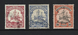 New Guinea German 1901 Kaiser's Yacht 10pf , 20 Pf & 30 Pf Values FU - Nouvelle-Guinée