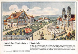 014180 "SVIZZERA - CANTON SVITTO - EINSIEDELN - HOTEL DES TROIS-ROIS" ANIMATA. CART  SPED 1948 - St. Anton