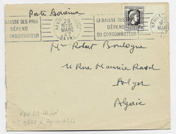 MARIANNE ALGER 4FR50 BDF SEUL LETTRE AVION NEUILLY  28 MARS 1947 POUR ALGERIE AU TARIF - 1944 Coq Et Maríanne D'Alger