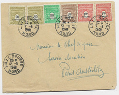 ARC TRIIOMPHE 1FR50 X2+1FR20+80C+50CX2 LETTRE LILLE BOURSE 12.8.1948 AU TARIF - 1944-45 Arc De Triomphe