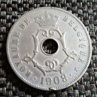 BELGIQUE - 25 CENTIMES 1908 - Légende NL - Léopold II - KM 63 ,agoumeza - 25 Cent
