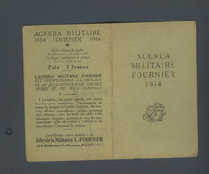 Calendrier 1934 "agenda Militaire Fournier" - Petit Format : 1921-40