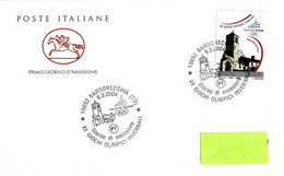 ITALIA ITALY - 2004 BARDONECCHIA (TO) XX Olimpiadi Winter Olympic Games (logo Olimpico) Su Busta Fdc PT Viaggiata - 7699 - Invierno 2006: Turín