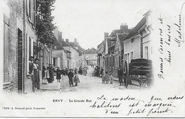 2 CARTES -  ERVY -  1903 -  LA GRANDE RUE  ET BERLE OU PROMENADES - Ervy-le-Chatel