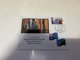 (1 G 47) Penny Wong Visit To Solomon Islands (with OZ Stamp) - 16th Of June 2022 (Gay Minister) - Salomon (Iles 1978-...)