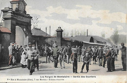 MONTATAIRE -  1907 -  LES FORGES DE MONTATAIRE-  SORTIE DES OUVRIERS -  CARTE COLORISEE - Montataire