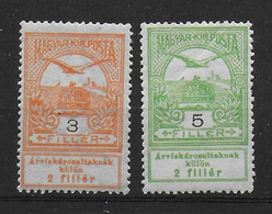 Ungarn Hungary  Lot Turul Hochwasserhilfe Abart I Stat I In Filler - Neufs