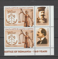 ROMANIA  2022  HIGH COURT OF CASSATION AND JUSTICE, - 2 Sets Of 1 Stamp With Differentl  Labels  MNH** - Ongebruikt