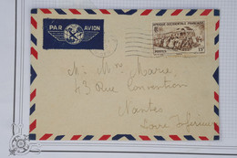 AW12 AOF NIGER  BELLE LETTRE 1953  PAR AVION  NIAMEY A NANTES   FRANCE  ++ AFFRANCH. INTERESSANT - Lettres & Documents