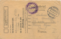 COVER 1916 KRIEGGEFANGENENLAGER HEUBERG  NAAR  MAD.L.GANDHAYE  CHAMPS ELYSEES PARIS - Prisonniers