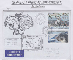 TAAF 2011 Cover Medical Team  Signature Ca Base Alfred Faure Crozet 30-3-2011 (FC198) - Covers & Documents