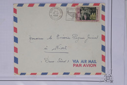 AW12 AOF GUINEE   BELLE LETTRE 1958  PETIT BUREAU BOBO DIOULASSO A  NIORT   FRANCE  + PAIRE DE TP+ AFFRANCH. INTERESSANT - Brieven En Documenten