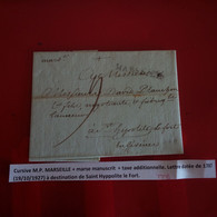 LETTRE MARSEILLE POUR SAINT HYPPOLITE LE FORT AVEC TAXE - 1701-1800: Vorläufer XVIII