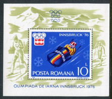 ROMANIA 1976 Winter Olympics, Innsbruck Block  MNH  / **.  Michel Block 128 - Neufs