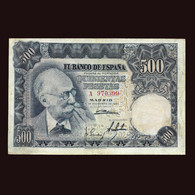 Billete. 500 Pts. 15 De Noviembre De 1951.MBC. Serie A . T 399 - Autres - Europe