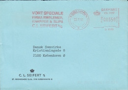 Denmark C.L. SEIFERT 'D 6565' KØBENHAVN 1991 Meter Cover Freistempel Brief  KØBENHAVN Ø. - Máquinas Franqueo (EMA)