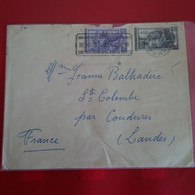 LETTRE ITALIE POUR SAINTE COLOMBES PAR COUDURES - 1946-60: Oblitérés