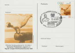 Germany Card Posted Saarbrücken 1996 Olympiasieger 1928 Josef Strassberger Gewichtheben (T2-46) - Weightlifting