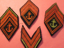 Militaria /4 Ecussons Tissus Anciens / MARINE / Galons/ / Vers 1960 - 1980             ET341 - Escudos En Tela