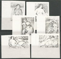 Yugoslavia Mi.1352/57UFI Set Imperf., Only Black Engraving MNH / ** 1969 Painting Women, Beautiful And Great Rarity! - Non Dentelés, épreuves & Variétés