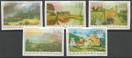 Yugoslavia Mi.1298/302UFII Set Imperforated, Without Engraving MNH / ** 1968 Painting, Great Rarity! - Imperforates, Proofs & Errors