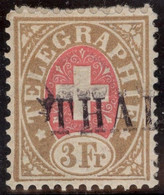 Heimat SG Thal Langstempel Auf Telegraphen-Marke 3 Fr. Zu#18 Briefstück - Telegraafzegels