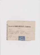 FACTURE BRASSERIE De MARIE - SOUFFLET ,  à LANDRECIES   ( NORD) 04 03  1879 - Alimentaire