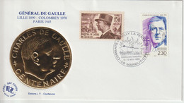 France 1990 Général De Gaulle Margut (08) - Gedenkstempel